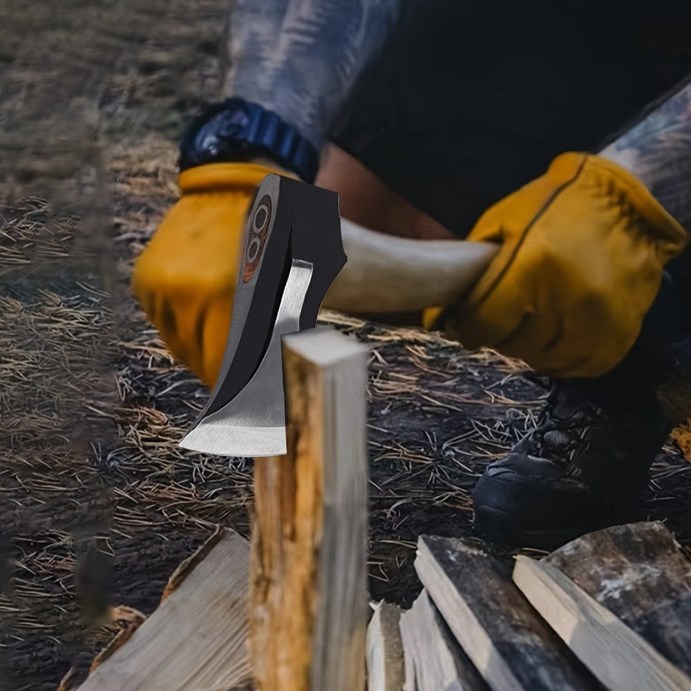 Splitting Axe Forged Carbon Steel 15.6-Inch with Handcrafted Wooden Grip, Professional Backyard Hatchet for Wood Chopping, Gardening and Camping — Single or 2-Pack