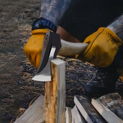 Splitting Axe Forged Carbon Steel 15.6-Inch with Handcrafted Wooden Grip, Professional Backyard Hatchet for Wood Chopping, Gardening and Camping — Single or 2-Pack