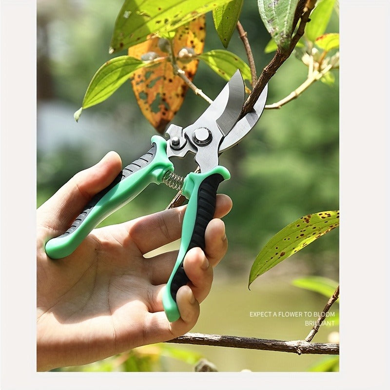 Pruning Shears 6-Piece Set | Heavy Duty Stainless Steel Garden Scissors Ergonomic Anti-Slip Handle | Fruit Picking Lawn Bonsai Branch Cutting Tool Gift