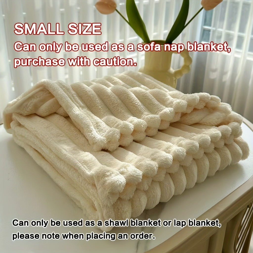 Fleece Blanket Double-Sided 3D Faux Rabbit Fur Throw – Ultra-Soft Thick 300-350g/m² for Home, Office, Travel & Camping, Multiple Sizes & Colors