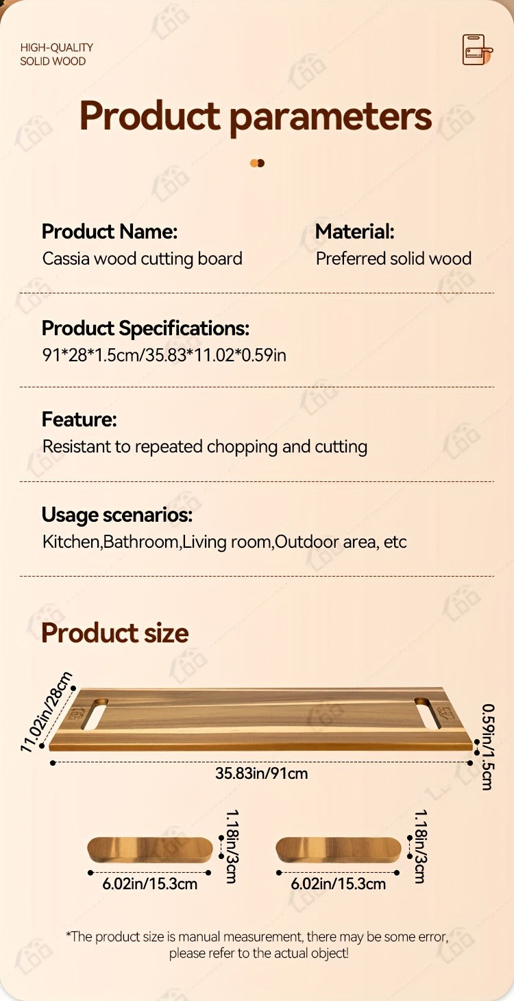 Charcuterie Board Wood 36x11 Extra Long Serving Board with Handles & 2 Display Bases for Parties Wedding Camping Easter Gifts