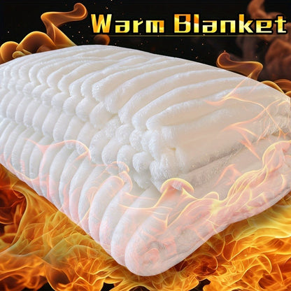 Fleece Blanket Double-Sided 3D Faux Rabbit Fur Throw – Ultra-Soft Thick 300-350g/m² for Home, Office, Travel & Camping, Multiple Sizes & Colors