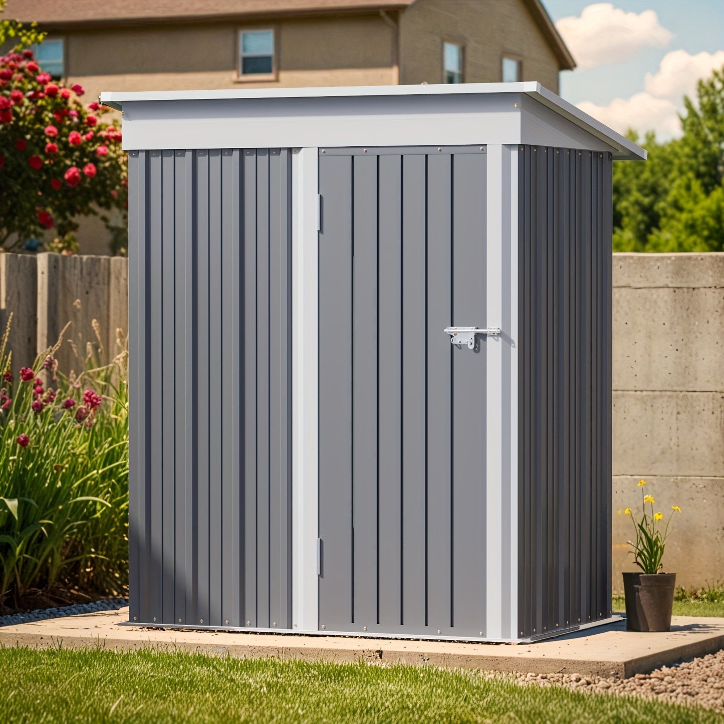 Metal Storage Shed 3x5 & 4x6.2 ft Waterproof Lockable Garden Shed