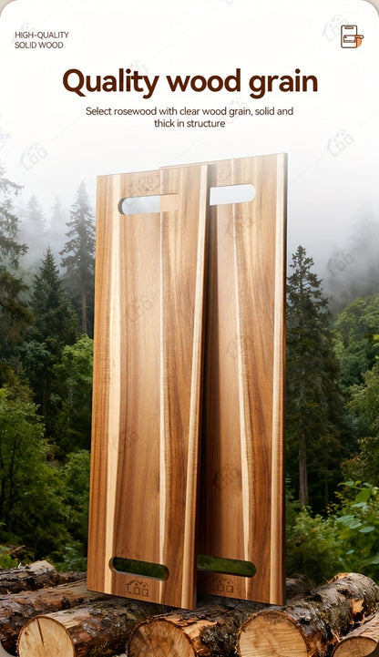Charcuterie Board Wood 36x11 Extra Long Serving Board with Handles & 2 Display Bases for Parties Wedding Camping Easter Gifts