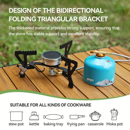Infrared Camping Stove REDSUN FD1/FD3 | 3.0kW Windproof Portable Gas Stove with Collapsible Stand & EVA Case | Ideal for Hiking, Backpacking & Outdoor Cooking
