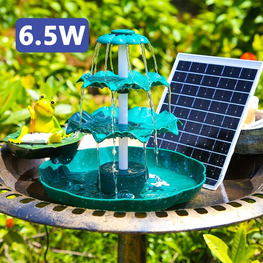 Solar Garden Fountain 3-Layer Wave 6.5W IPX8 Dark Green DIY