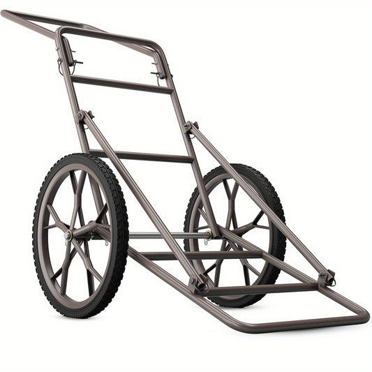 Deer Cart Folding Hunting Hauler 500 lbs Heavy-Duty Steel Frame 17" Wheels Utility Gear Dolly for Game & Tree Stand Transport