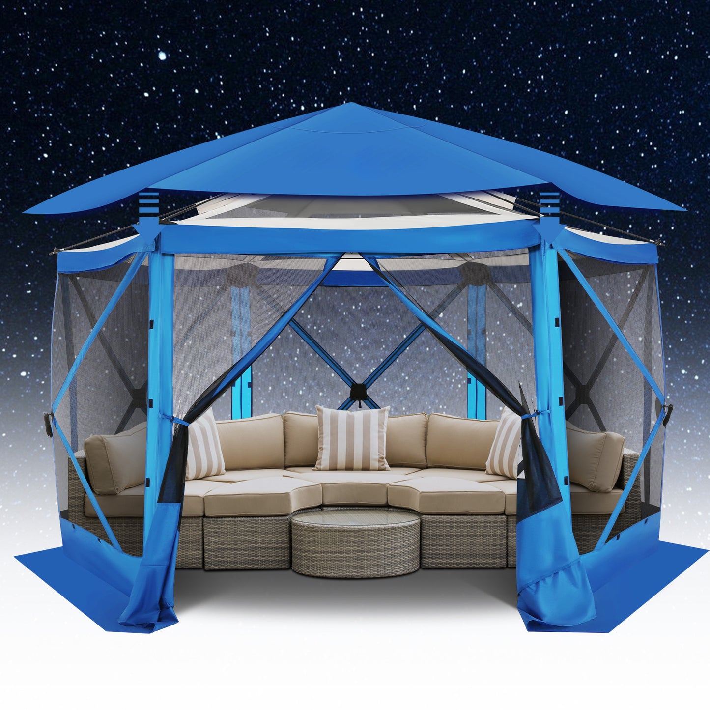 Pop-Up Canopy Tent 15ft Mosquito Net Screen House Waterproof UV50+