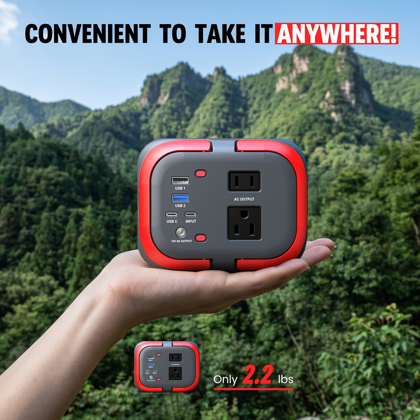 Battery Power Station 120W 97.68Wh 26400mAh Portable Backup with AC Outlet USB-C QC USB-A DC for Camping RV Travel Emergency Home Blackout Outdoor