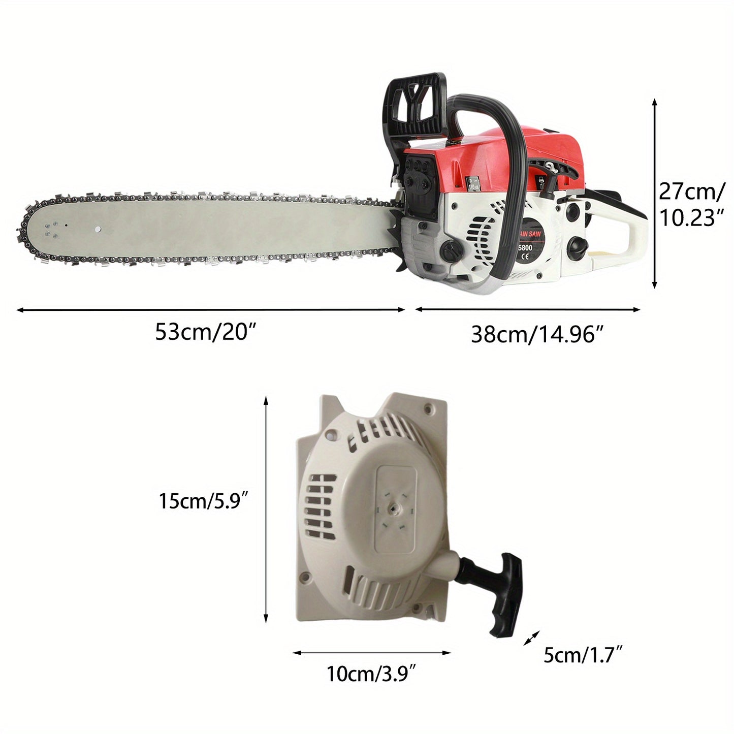Gas Chainsaw | 2-Stroke Powerful Wood Cutting Logging Farm Ranch