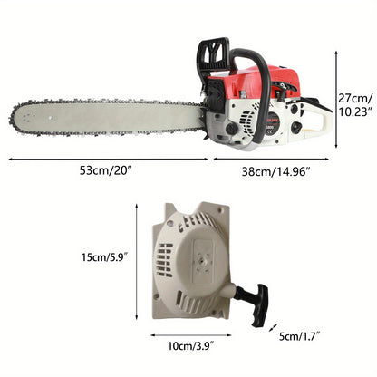 Gas Chainsaw | 2-Stroke Powerful Wood Cutting Logging Farm Ranch