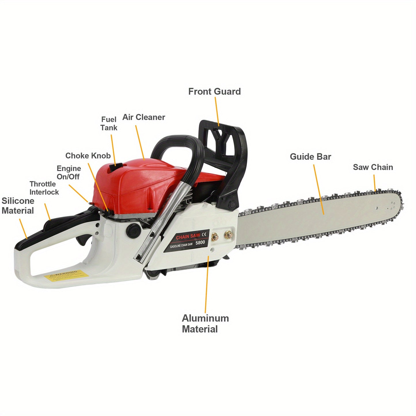 Gas Chainsaw | 2-Stroke Powerful Wood Cutting Logging Farm Ranch