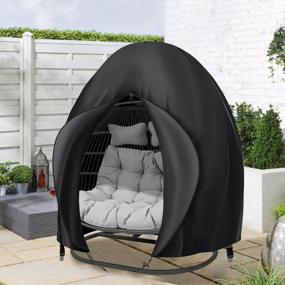 Egg Chair Cover Waterproof Heavy Duty Extra Large Swing Chair Cover with Zip & Secure Drawstring Buckle – UV Resistant Outdoor Hanging Chair Protector for Garden Patio Yard