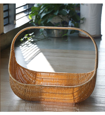 Wicker Picnic Basket | Wedding Gift Flower Fruit Outdoor