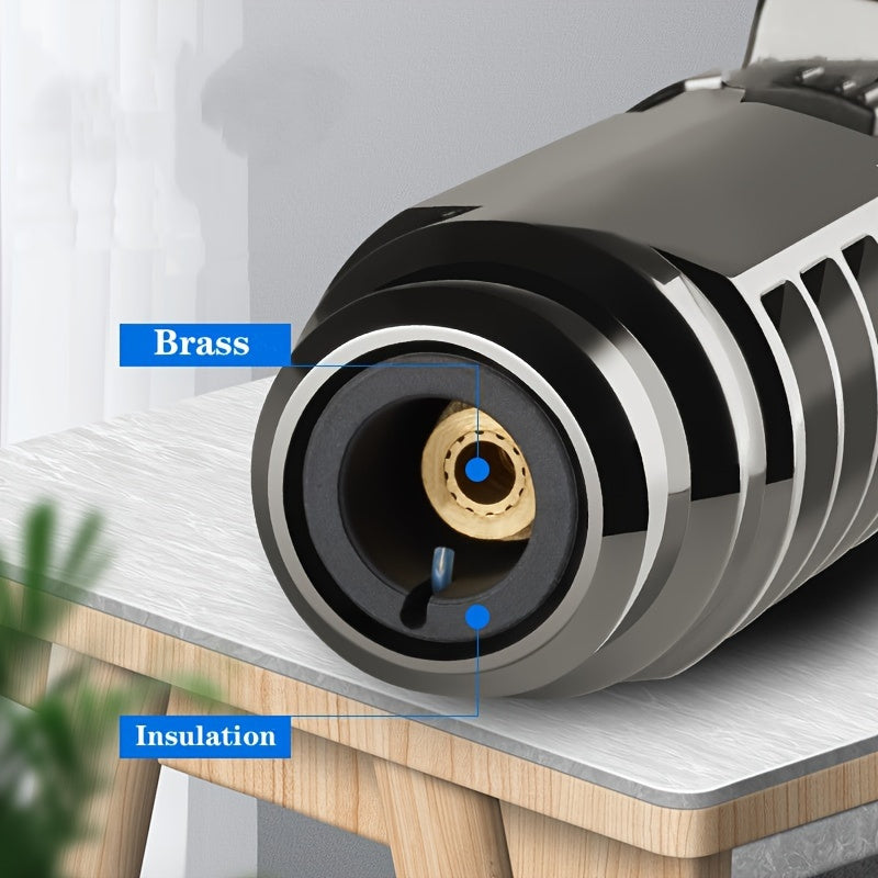 Blowtorch Jet Lighter 1800° Windproof, Zinc Alloy Butane Torch with Blue Flame for Welding, Outdoor Cooking, Camping & Cigar Lighting – Gift Box Included, Butane Not Included