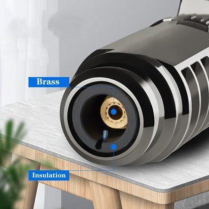 Blowtorch Jet Lighter 1800° Windproof, Zinc Alloy Butane Torch with Blue Flame for Welding, Outdoor Cooking, Camping & Cigar Lighting – Gift Box Included, Butane Not Included