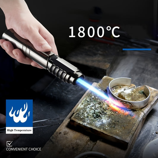 Blowtorch Jet Lighter 1800° Windproof, Zinc Alloy Butane Torch with Blue Flame for Welding, Outdoor Cooking, Camping & Cigar Lighting – Gift Box Included, Butane Not Included