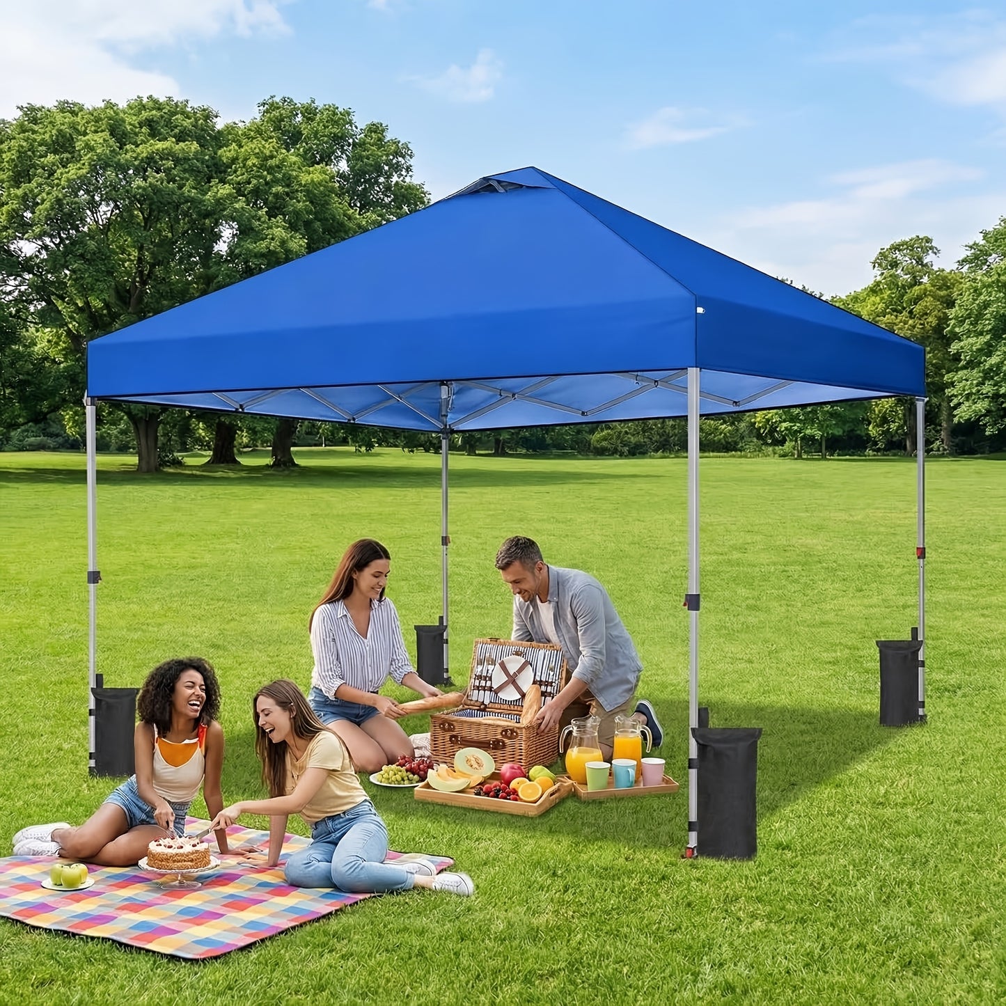 Canopy Tent 10x10ft Pop Up One Push – Portable Outdoor Shelter 3 Colors