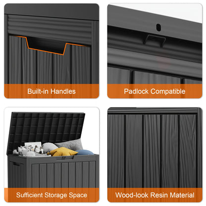 Outdoor Storage Box Lockable Weatherproof | Deck Patio Garden Bench