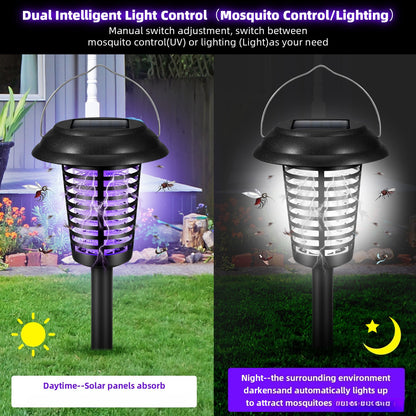 Solar Bug Zapper Outdoor Stake Light – IP44 Waterproof Solar Powered Mosquito Killer Lamp for Yard, Garden, Patio & Pathway – 2 or 4 Pack