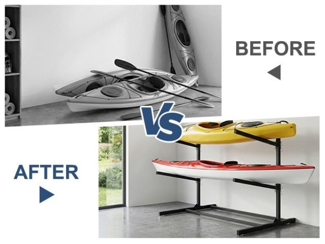 Kayak Storage Rack – Heavy-Duty Adjustable Stand for SUP, Canoe & Paddle Board | Wall, Dock & Freestanding | 400 lbs Capacity
