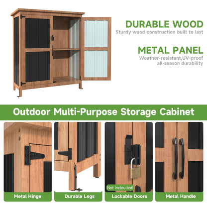 Outdoor Storage Shed Metal Garden Shed with Lockable Door