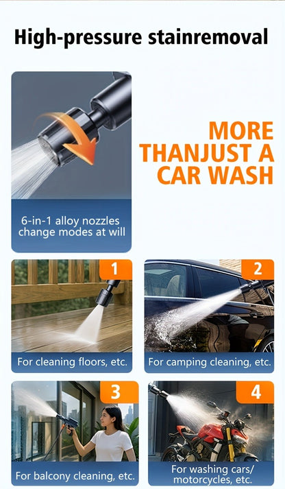 Portable Pressure Washer Cordless 980PSI – 3x 4000mAh Batteries, 5-in-1 Nozzle, Foam Cannon, 33FT Hose, Lightweight Wireless Car Washer for Cars, Bikes, Camping & Outdoor Cleaning
