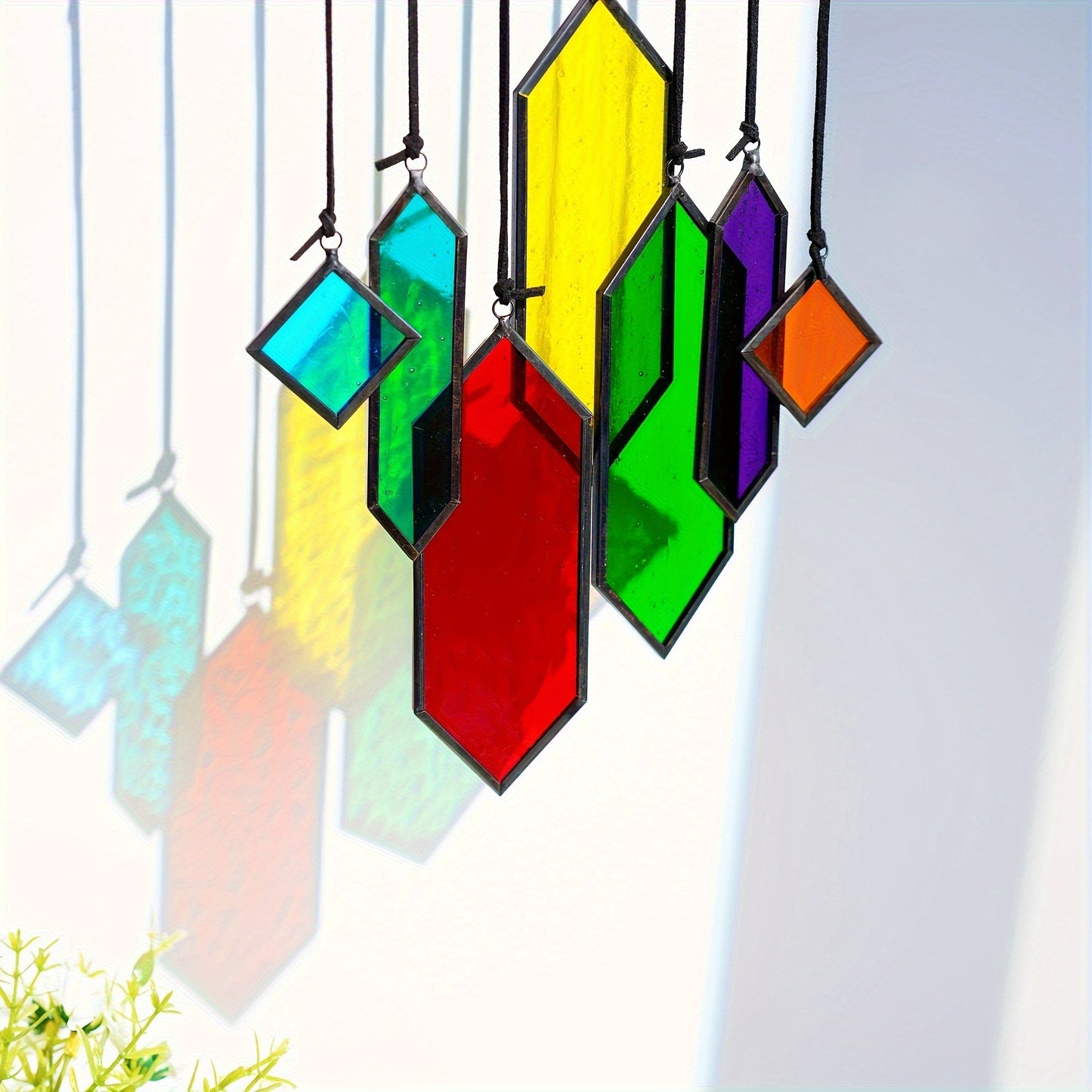 Glass Rainbow Suncatcher Hanging Ornament - Crystal Prism Window Sun Catcher for Garden, Patio & Home Decor