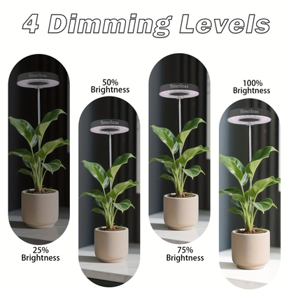 Magnetic Grow Light with 360° Adjustable Head – Full Spectrum Plant Growth Lamp with Auto Timer, 4-Level Dimmer & Adjustable Height for Indoor Herbs, Flowers & Seedlings, 2pc or 6pc