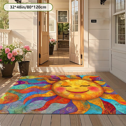 Outdoor Mat Fleece Printed Pattern Soft Non-Slip Rug Machine Washable for Living Room Bedroom Yard RV Camping Picnic Indoor Outdoor Multiple Sizes