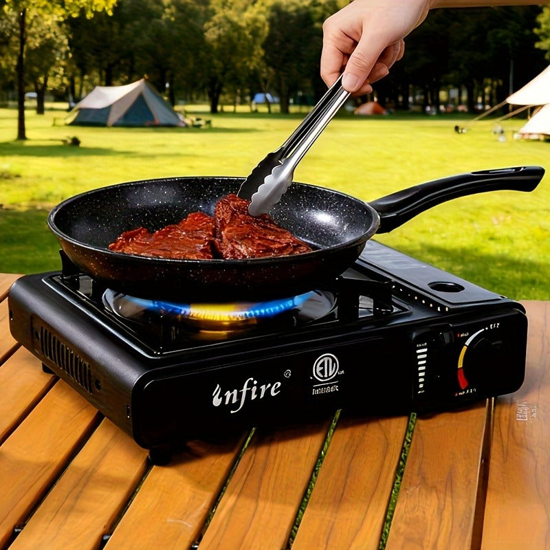 Backpacking Butane Stove, Lightweight Aluminum Alloy Camping Stove with Adjustable Flame Control, Compact Portable Design for Hiking, Outdoor Cooking & Emergency Preparedness
