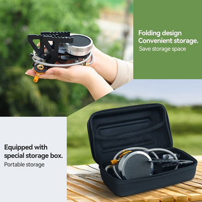 Infrared Camping Stove REDSUN FD1/FD3 | 3.0kW Windproof Portable Gas Stove with Collapsible Stand & EVA Case | Ideal for Hiking, Backpacking & Outdoor Cooking