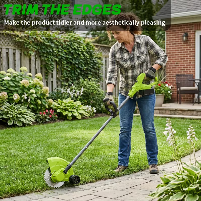Cordless Lawn Mower 3-in-1 | Trimmer Edger Small Yard Patio Garden