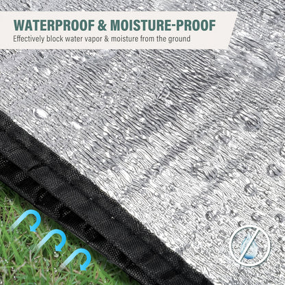 Insulated Camping Mat 2-Pack Aluminum Foil EPE Foam Foldable Moisture-Proof Outdoor Picnic Mat 78x39in – Portable Lightweight All-Season Ground Pad