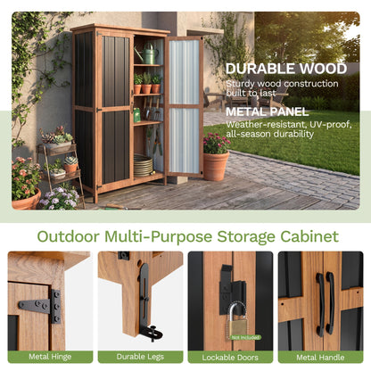 Outdoor Storage Shed Metal Garden Shed with Lockable Door