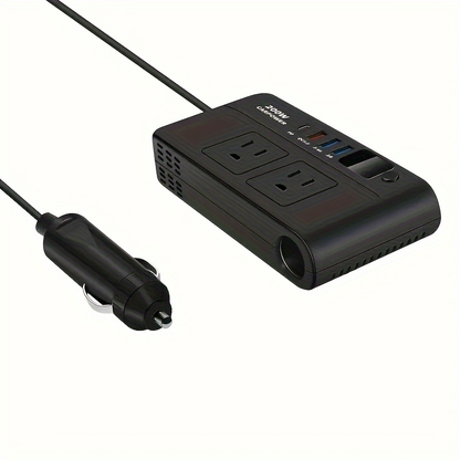 200W Car Power Inverter DC 12V to AC 110V with USB-C PD 20W & QC3.0 Fast Charging