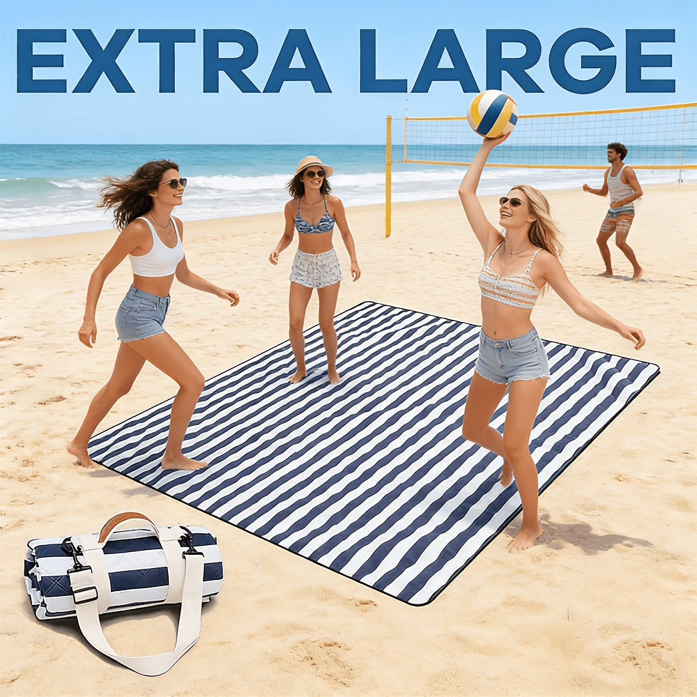 Picnic Blanket Outdoor Waterproof Extra Large 80x80 Foldable Beach Mat Camping Blanket Portable Sandproof Plaid Pattern for Family Travel Park