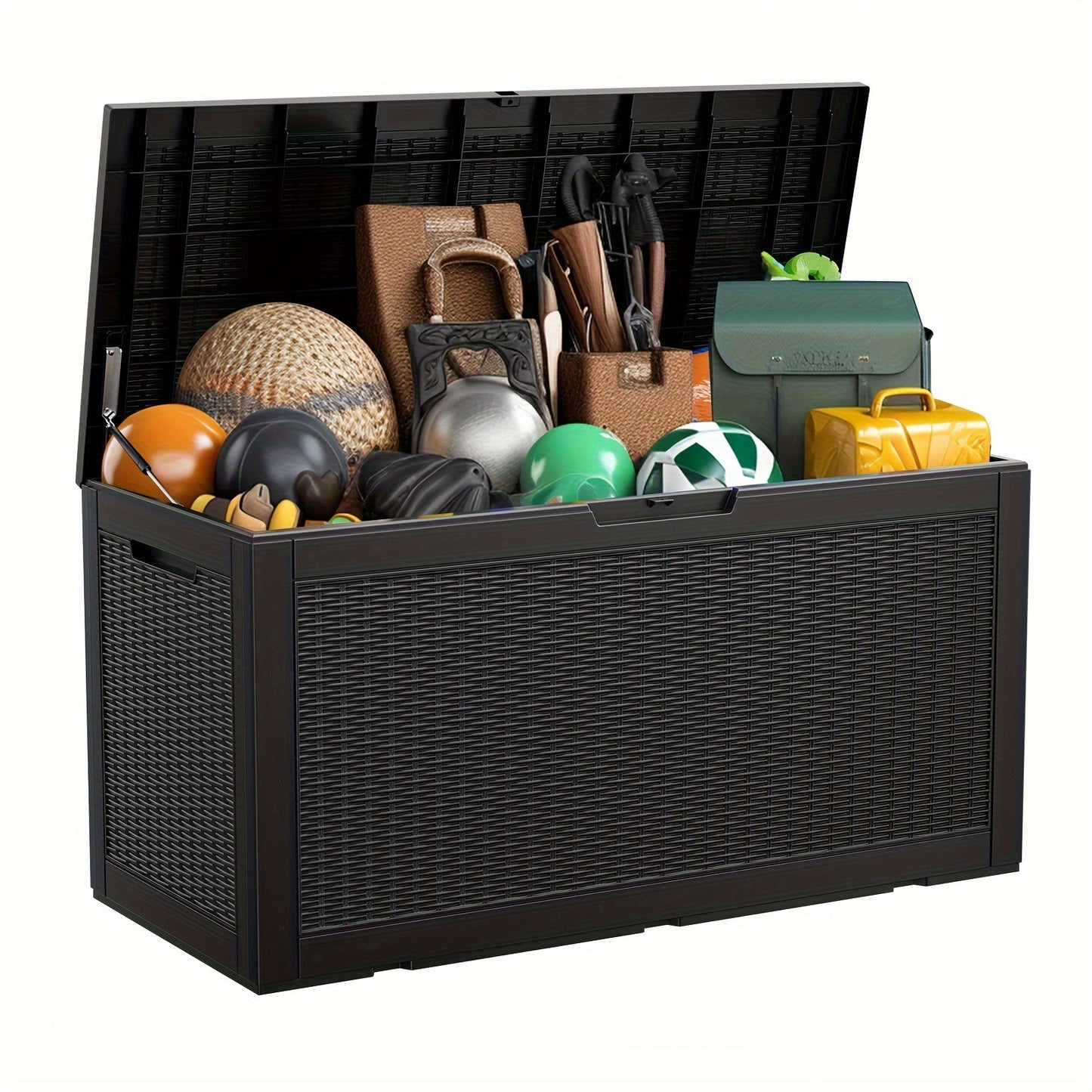 Resin Deck Box 100 Gallon Lockable Outdoor Storage – Patio & Garden