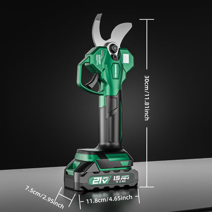 Electric Pruning Shears Battery Powered - Cordless Pruner with 2 Rechargeable Lithium Batteries, 1 Extra Blade, 41mm 1.6" Cutting Diameter, Lightweight One-Hand Operation