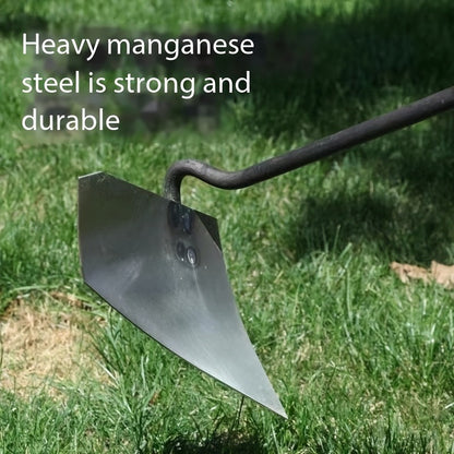 Garden Cultivator Manganese Steel Hand Plough Thickened Triangular Hoe for Plowing, Soil Loosening, Ditching and Fertilizing — Pointed Agricultural Tool for Vegetable Growing