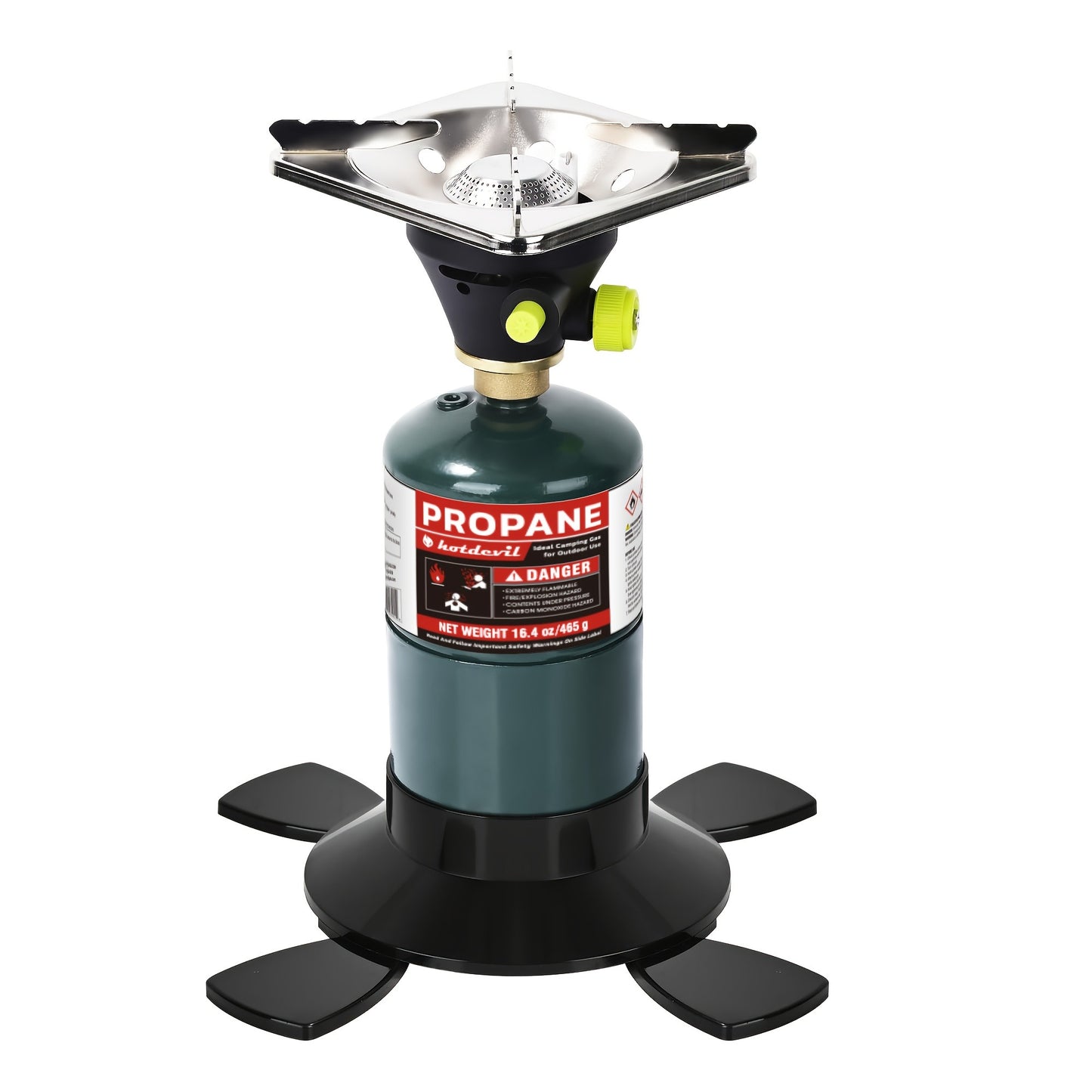 Backpacking Stove Bottletop Propane | Hotdevil HD-5005 Lightweight Camping Stove with Instant Ignition | Propane & MAPP Gas Compatible | For Hiking, Outdoor Cooking & Emergency Use