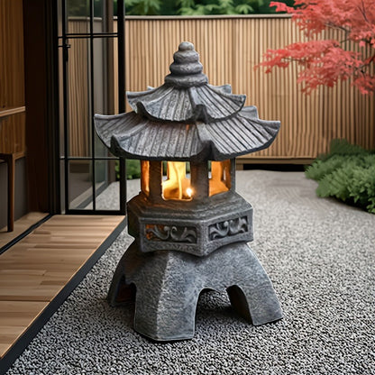 Solar Pyramid Light Sculpture – Outdoor Zen Garden Decor