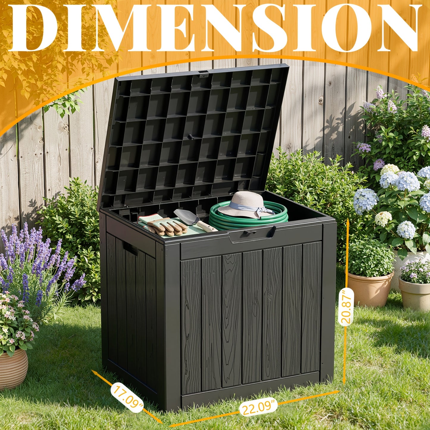 Storage Box 34 Gallon – Waterproof Deck Box with Handles