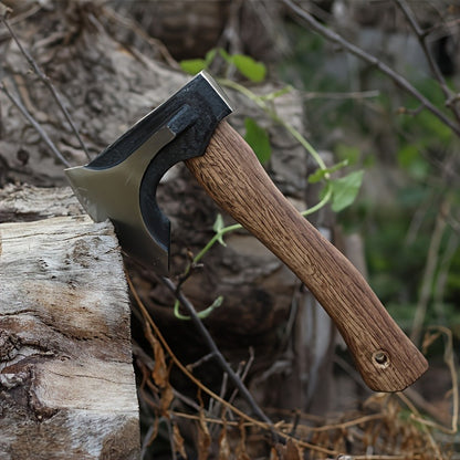 Splitting Axe Forged Carbon Steel 15.6-Inch with Handcrafted Wooden Grip, Professional Backyard Hatchet for Wood Chopping, Gardening and Camping — Single or 2-Pack