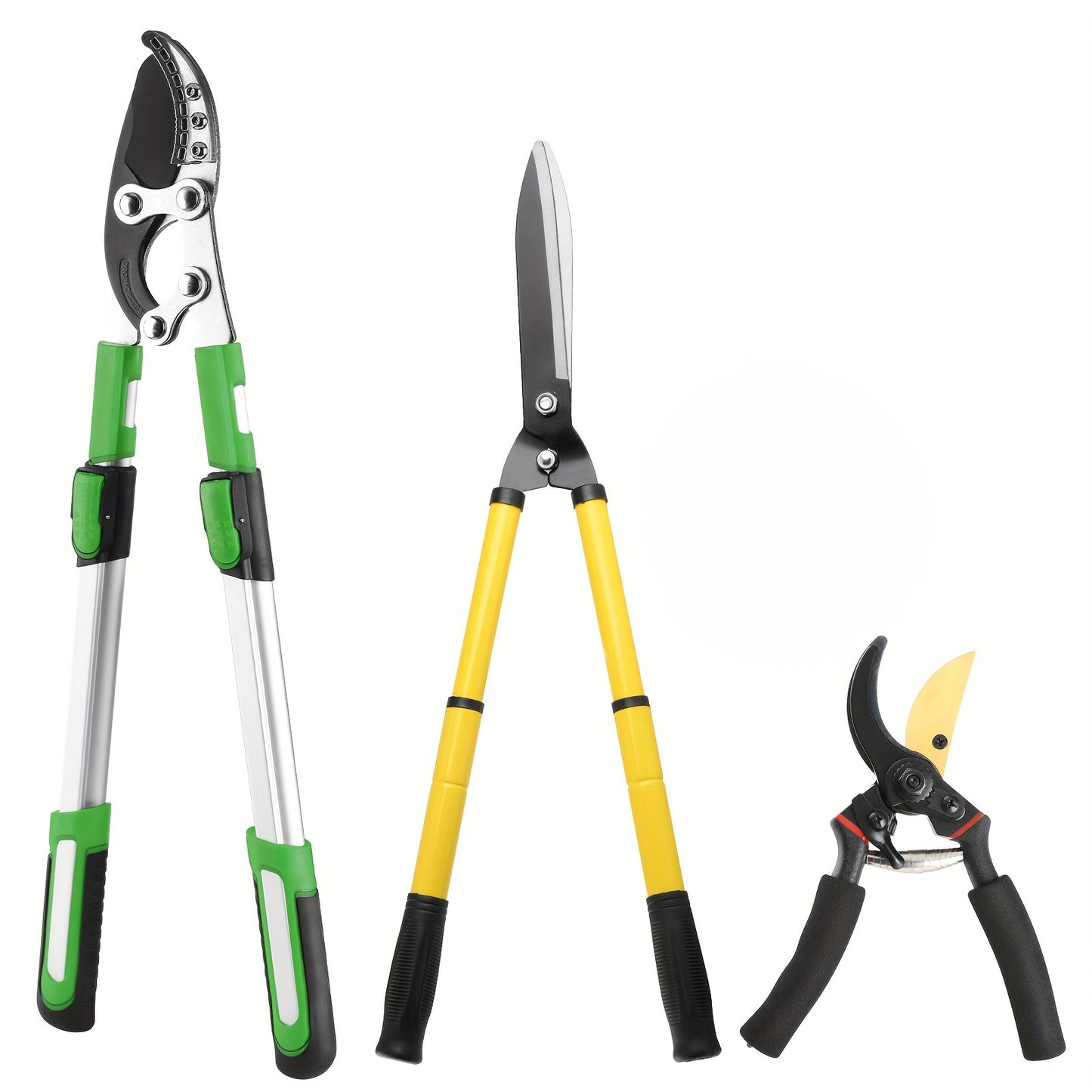 Extendable Pruning Shears 22-27.5 Inch - SK5 Steel Blades Cut 2.5" Branches, Shock-Absorbing Ergonomic Handle, Long Reach Tree & Shrub Trimmer for Hedges