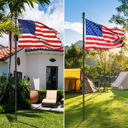 Spiral Ground Anchor 8FT – Tangle-Free Steel Flag Pole Kit for Outdoor RV Camping