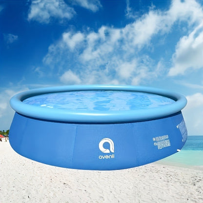 Round Inflatable Swimming Pool 10FT 12FT Circular Above Ground Family Pool Puncture-Resistant Quick Setup Outdoor Backyard Kids Adults Summer