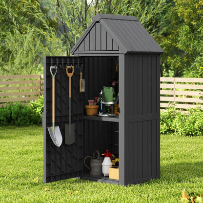 Resin Outdoor Storage Shed with Lockable Door & Sloped Roof