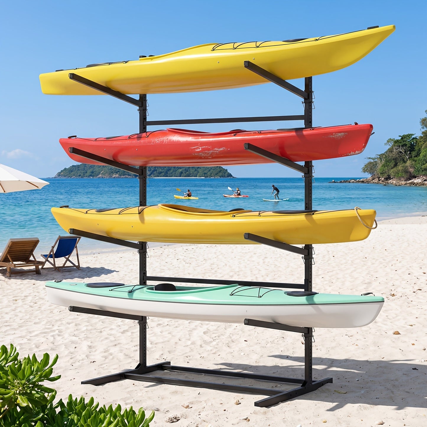 Kayak Storage Rack – Heavy-Duty Adjustable Stand for SUP, Canoe & Paddle Board | Wall, Dock & Freestanding | 400 lbs Capacity