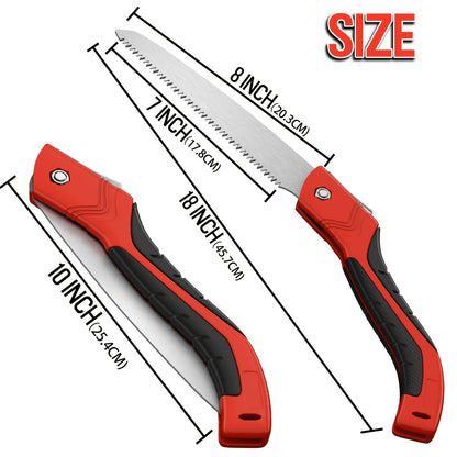 Folding Saw Portable Pruning 7-Inch SK5 Blade Collapsible Manual Wood Cutting Saw for Camping, Survival, Tree Trimming, Gardening and Bushcraft Outdoor Use